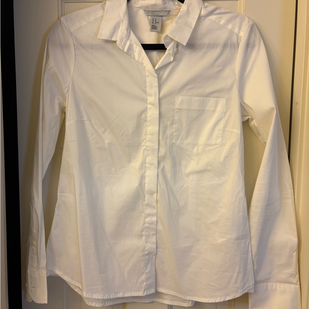 H&M Crisp White Collared Shirt